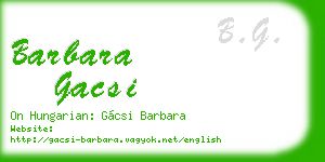barbara gacsi business card