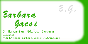 barbara gacsi business card